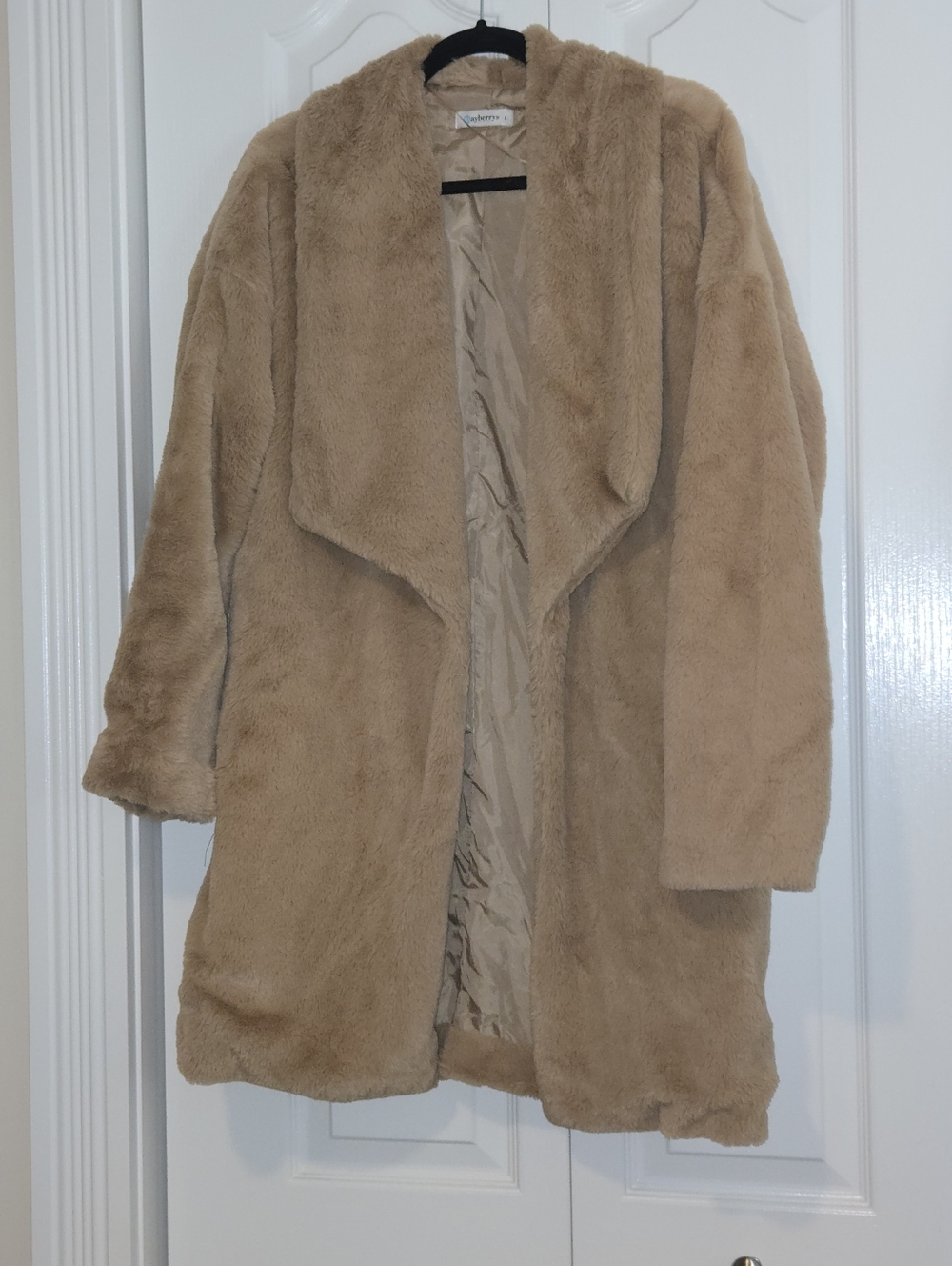 Mayberrys NWOT Faux Fur Open Front Jacket Coat sz LARGE